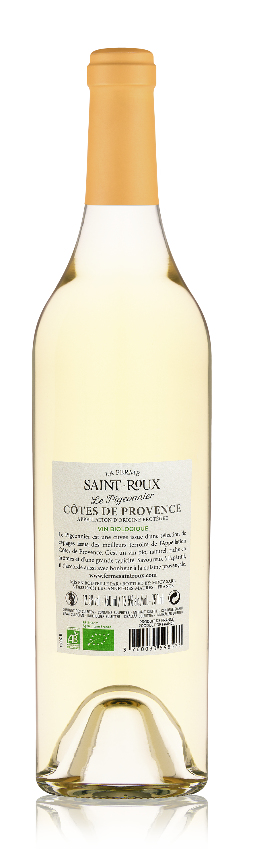 Blanc AOP Côtes-de-Provence - étiquette
